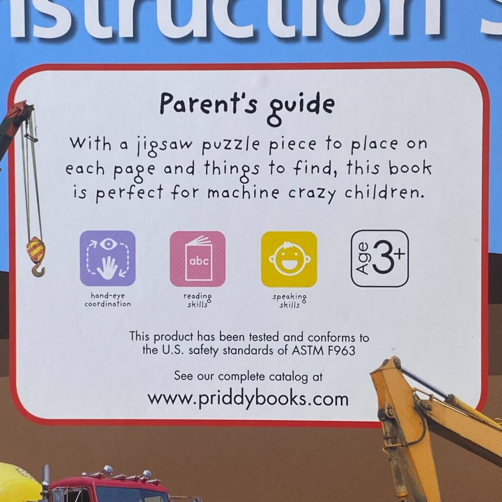 Puzzle Town "On the Construction Site" Book w/Puzzle Pieces - Picture 9 of 9